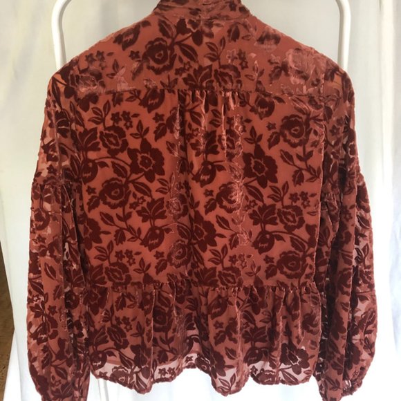 velvet cutout blouse - Picture 6 of 8
